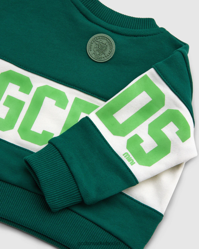 GCDS Kinder Kapuzenpullover mit Baby-Logoband LP42F614 Grün Kleidung