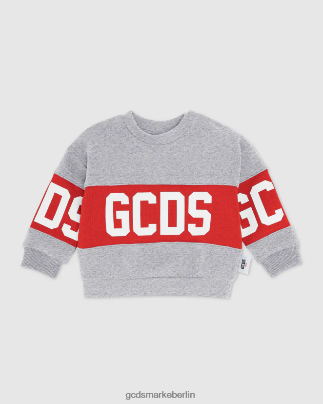 GCDS Kinder Kapuzenpullover mit Baby-Logomotiv LP42F615 grau Kleidung