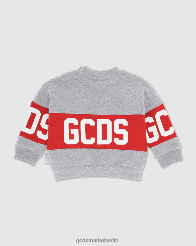 GCDS Kinder Kapuzenpullover mit Baby-Logomotiv LP42F615 grau Kleidung