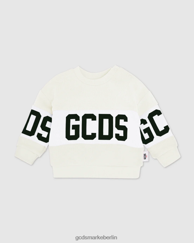 GCDS Kinder Kapuzenpullover mit Baby-Logomotiv LP42F616 cremefarben Kleidung