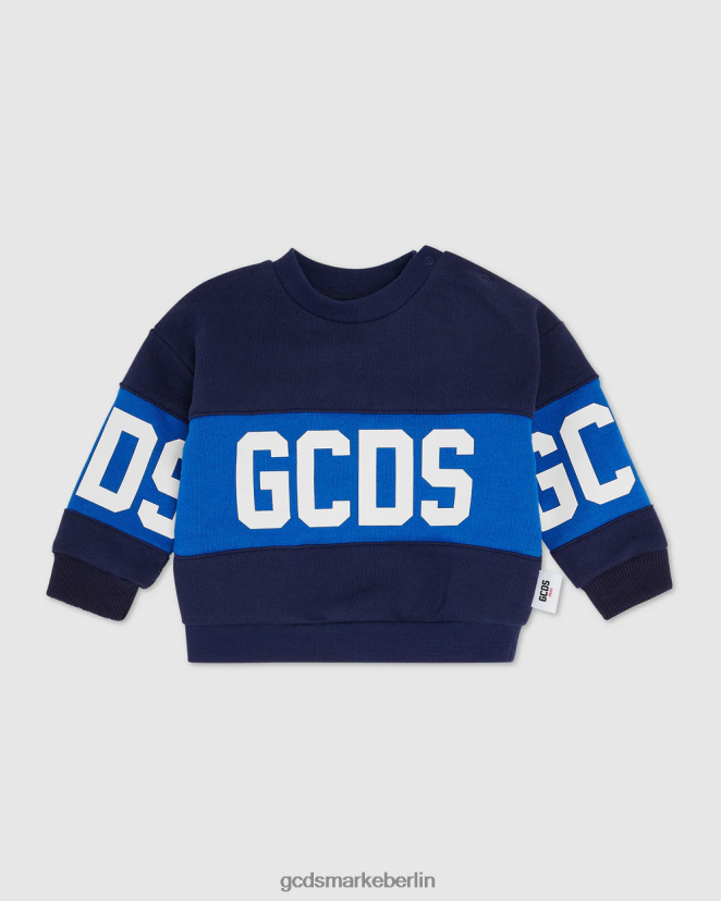 GCDS Kinder Kapuzenpullover mit Baby-Logomotiv LP42F617 Dunkelblau Kleidung