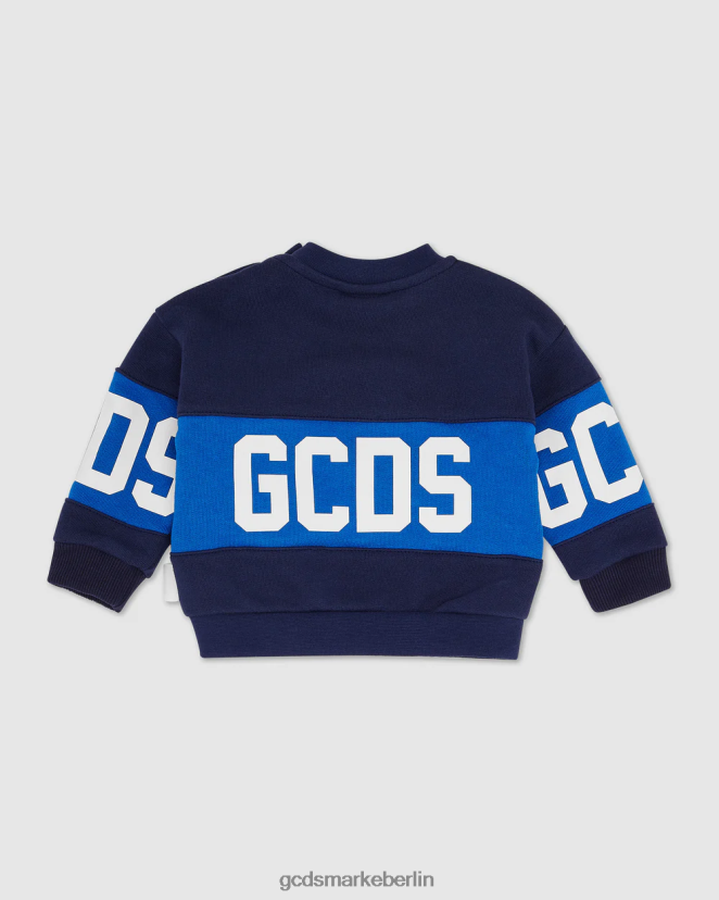 GCDS Kinder Kapuzenpullover mit Baby-Logomotiv LP42F617 Dunkelblau Kleidung