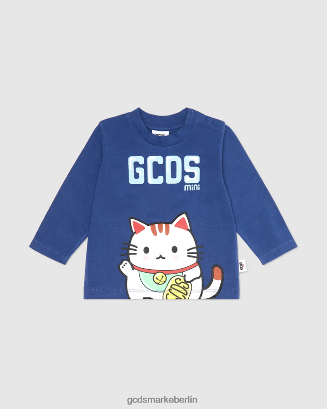 GCDS Kinder Baby-Kittho-T-Shirt LP42F629 Blau Kleidung