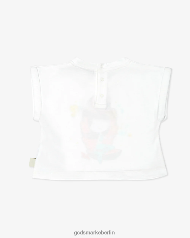GCDS Kinder Baby-Meerjungfrau-T-Shirt LP42F643 Weiß Kleidung