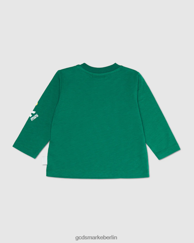 GCDS Kinder Baby-Monster-T-Shirt mit langen Ärmeln LP42F632 Grün Kleidung