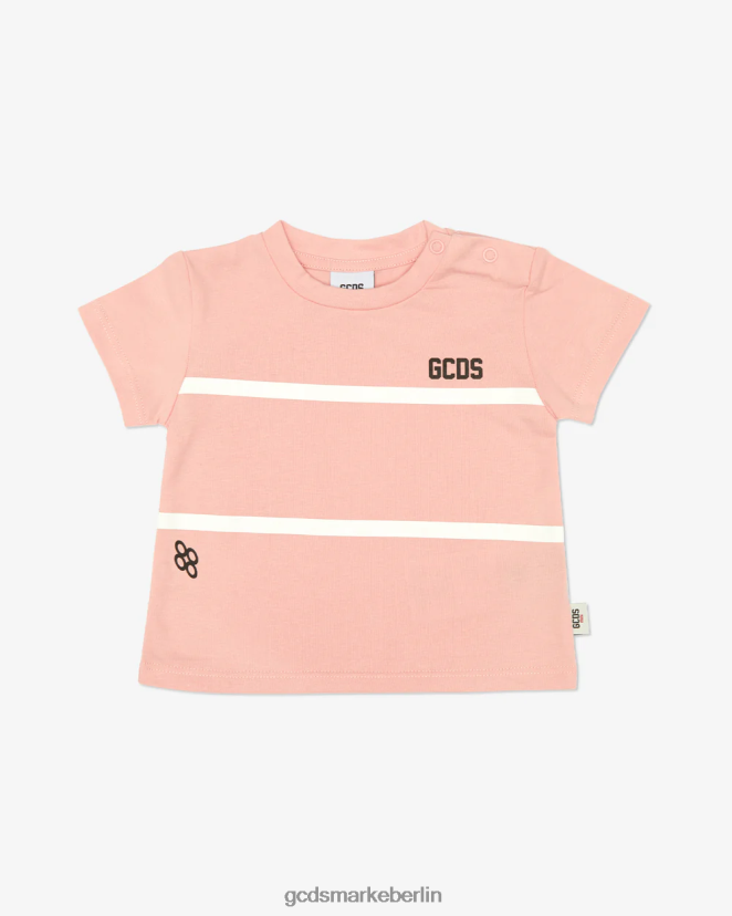 GCDS Kinder Baby-T-Shirt mit Logo und niedrigem Bund LP42F639 Rosa Kleidung