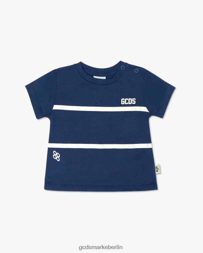 GCDS Kinder Baby-T-Shirt mit Logo und niedrigem Bund LP42F640 Blau Kleidung