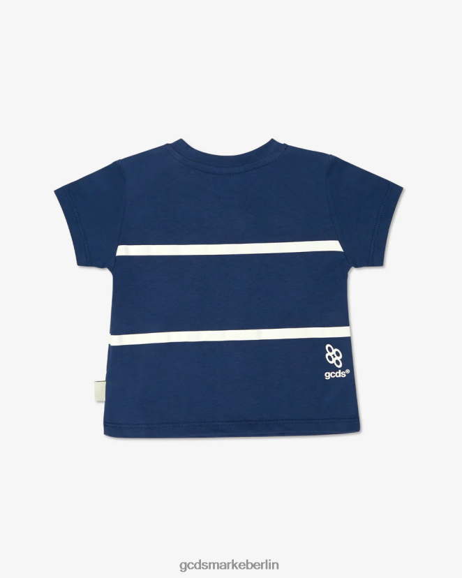 GCDS Kinder Baby-T-Shirt mit Logo und niedrigem Bund LP42F640 Blau Kleidung