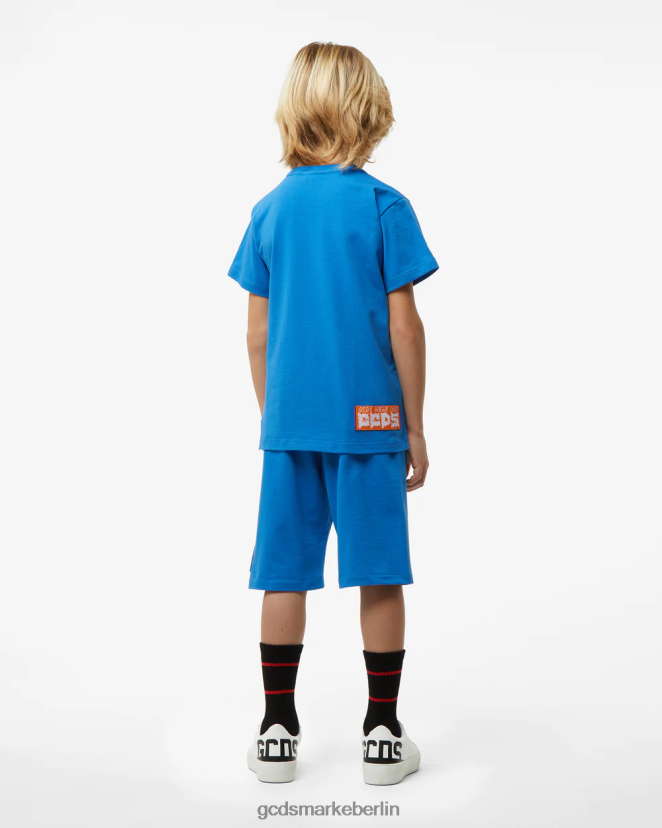 GCDS Kinder Hai-T-Shirt für Kinder LP42F729 Blau Kleidung
