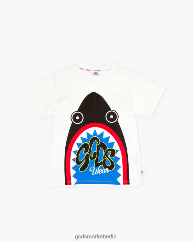 GCDS Kinder Hai-T-Shirt für Kinder LP42F730 cremefarben Kleidung