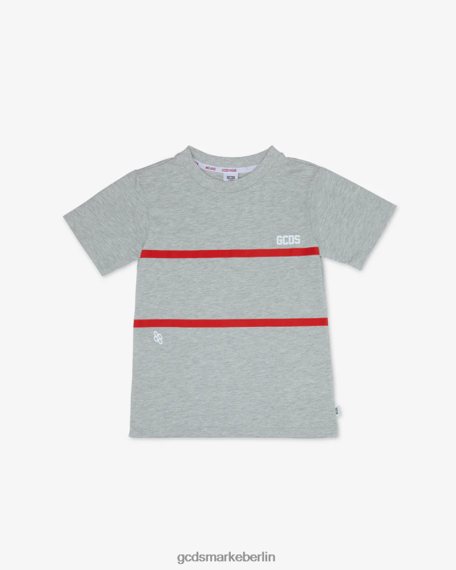 GCDS Kinder Junior-Low-Band-Logo-T-Shirt LP42F718 grau Kleidung