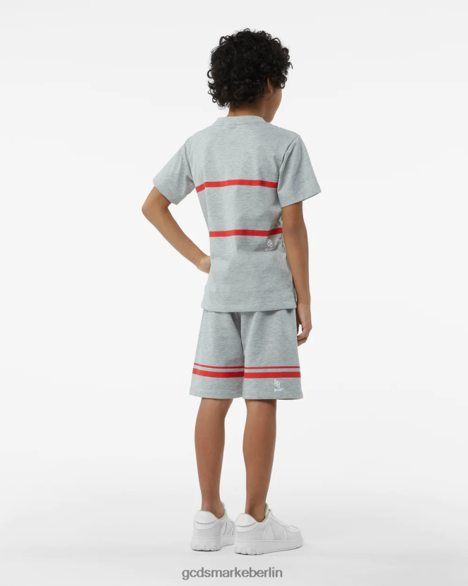 GCDS Kinder Junior-Low-Band-Logo-T-Shirt LP42F718 grau Kleidung