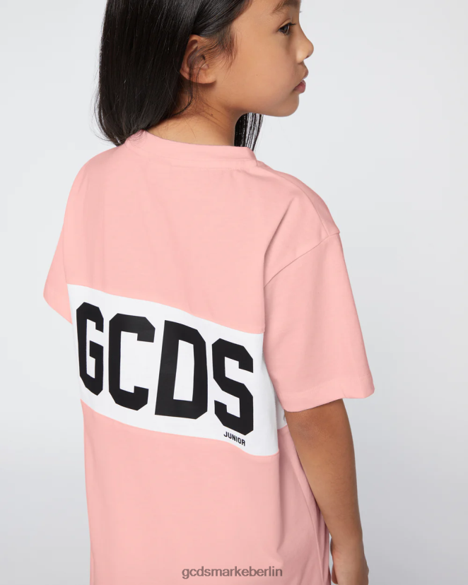 GCDS Kinder Junior-T-Shirt mit Logoband LP42F712 Rosa Kleidung