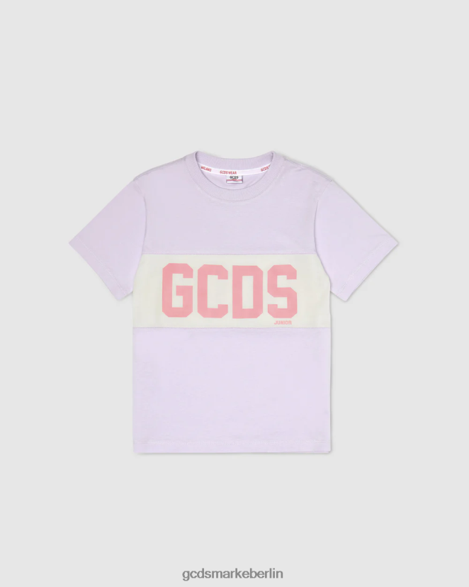 GCDS Kinder Junior-T-Shirt mit Logoband LP42F714 lila Kleidung