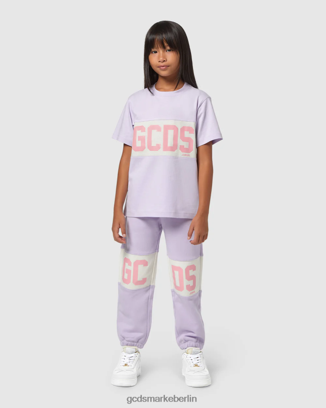 GCDS Kinder Junior-T-Shirt mit Logoband LP42F714 lila Kleidung