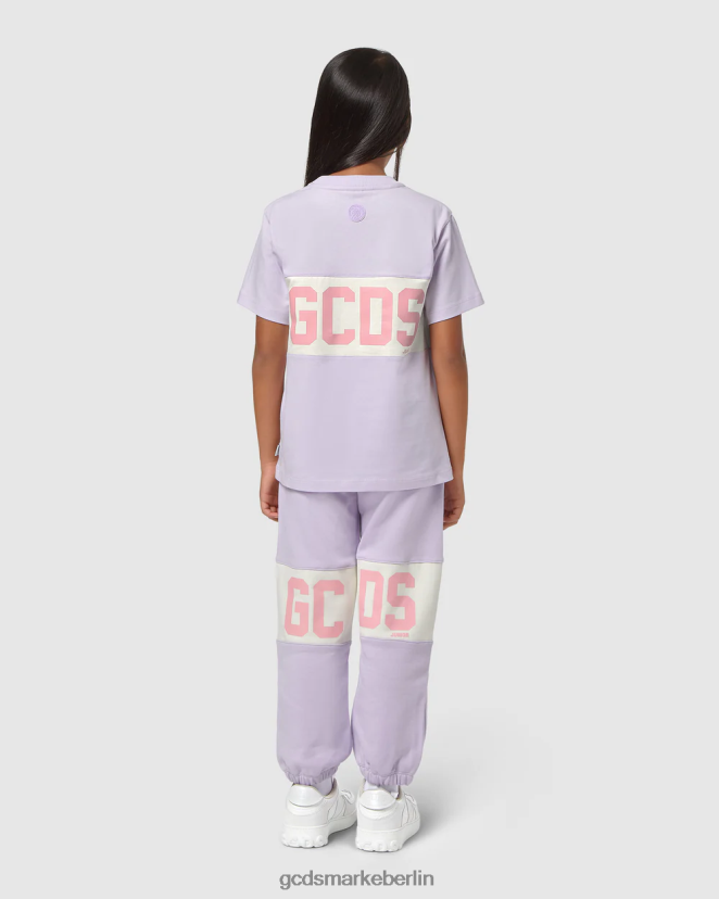 GCDS Kinder Junior-T-Shirt mit Logoband LP42F714 lila Kleidung