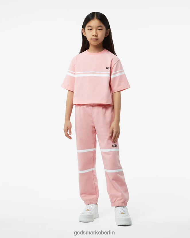 GCDS Kinder Junior-T-Shirt mit niedrigem Logo LP42F794 Rosa Kleidung