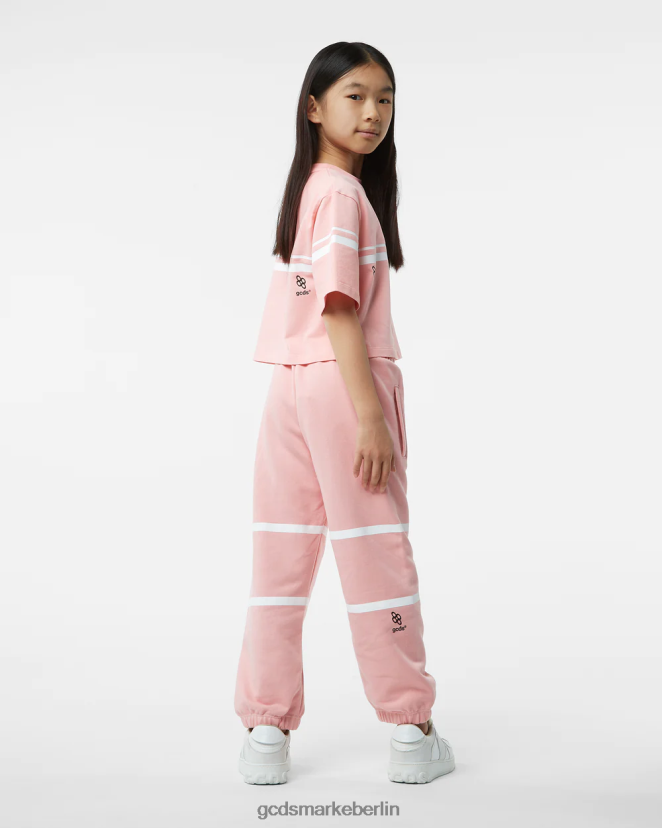 GCDS Kinder Junior-T-Shirt mit niedrigem Logo LP42F794 Rosa Kleidung