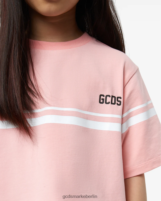 GCDS Kinder Junior-T-Shirt mit niedrigem Logo LP42F794 Rosa Kleidung