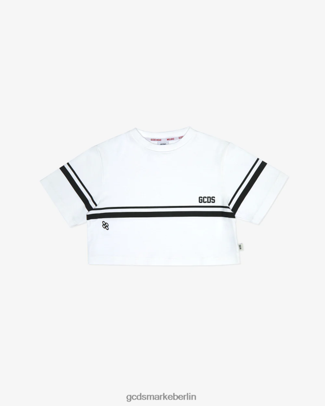 GCDS Kinder Junior-T-Shirt mit niedrigem Logo LP42F795 Weiß Kleidung
