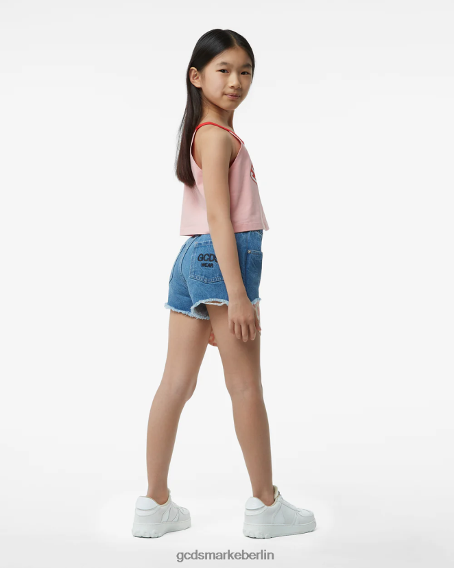 GCDS Kinder Junior-Tanktop „ciao“. LP42F796 Rosa Kleidung