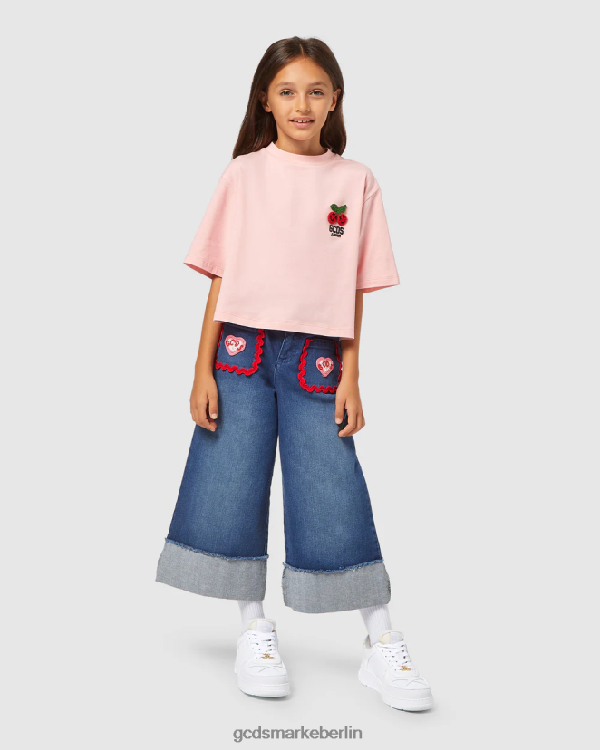 GCDS Kinder Kirsch-T-Shirt für Kinder LP42F801 Rosa Kleidung