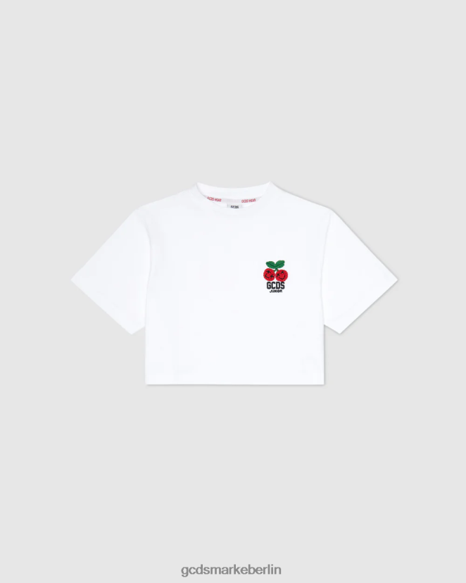 GCDS Kinder Kirsch-T-Shirt für Kinder LP42F802 Weiß Kleidung