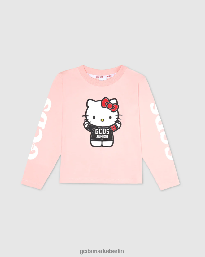 GCDS Kinder Langarm-T-Shirt „Hello Kitty“ für Junioren LP42F799 Rosa Kleidung
