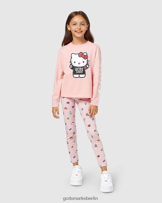 GCDS Kinder Langarm-T-Shirt „Hello Kitty“ für Junioren LP42F799 Rosa Kleidung