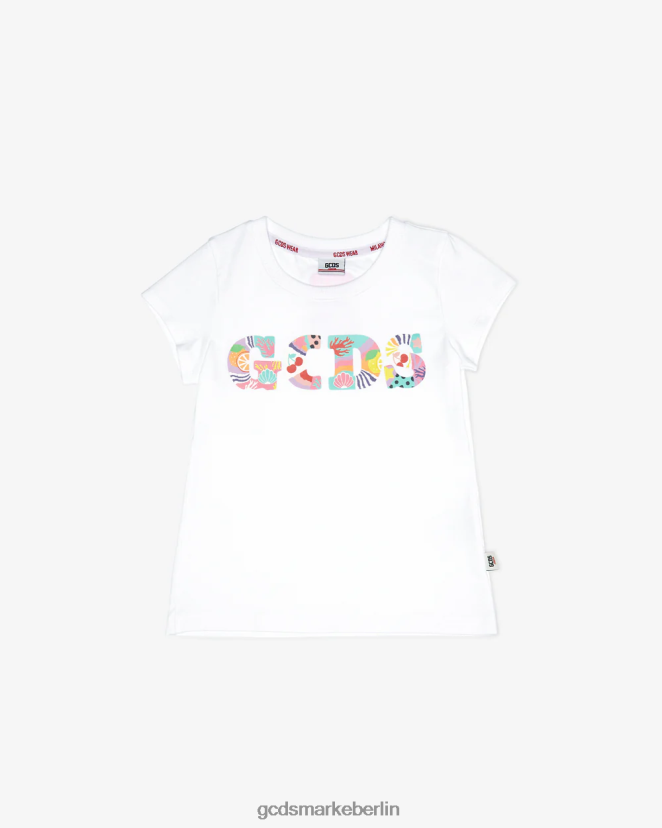 GCDS Kinder Patchwork-T-Shirt für Kinder LP42F793 Weiß Kleidung