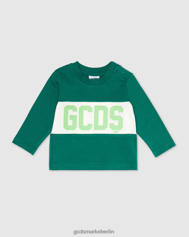 GCDS Kinder T-Shirt mit Baby-Logoband LP42F631 Grün Kleidung