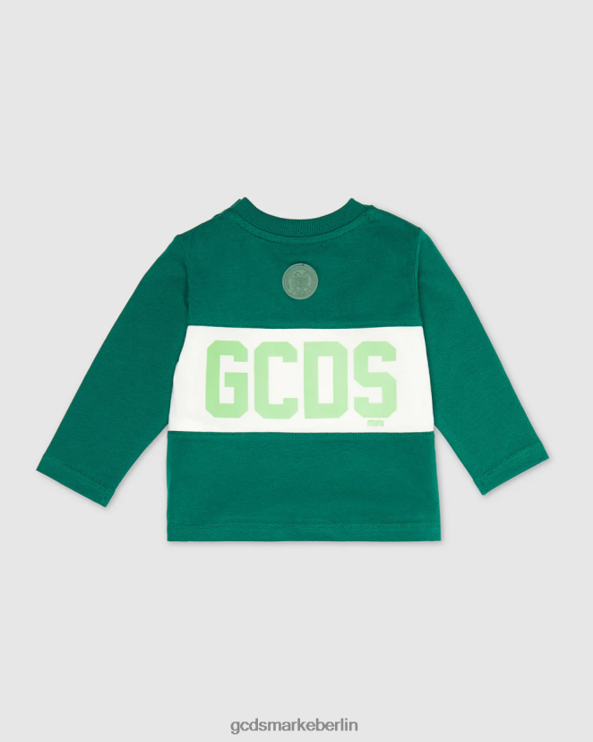 GCDS Kinder T-Shirt mit Baby-Logoband LP42F631 Grün Kleidung