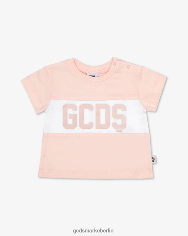 GCDS Kinder T-Shirt mit Baby-Logoband LP42F635 Perlrose Kleidung