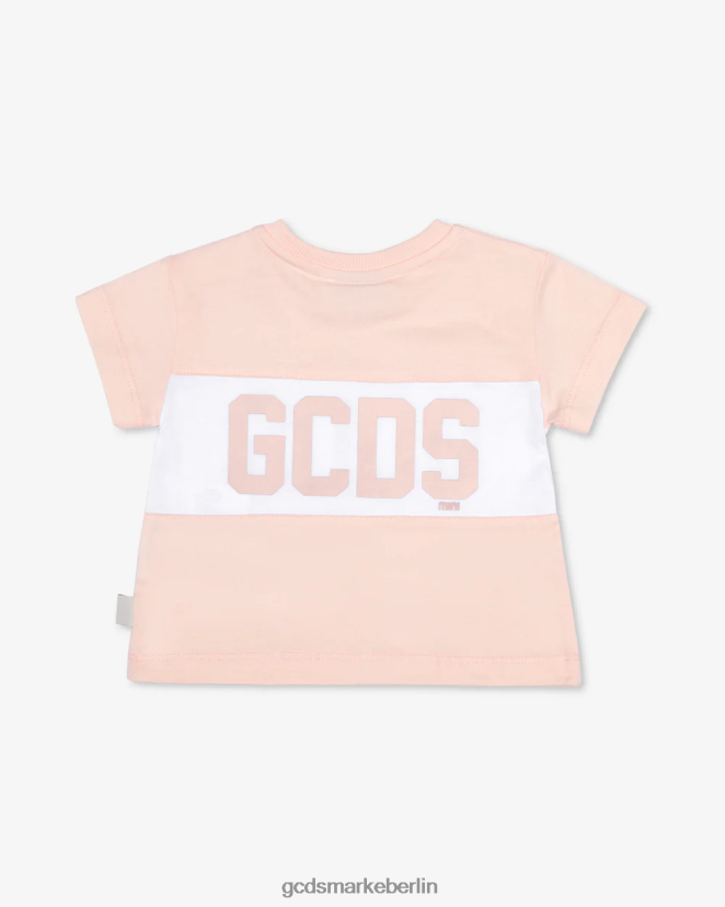 GCDS Kinder T-Shirt mit Baby-Logoband LP42F635 Perlrose Kleidung