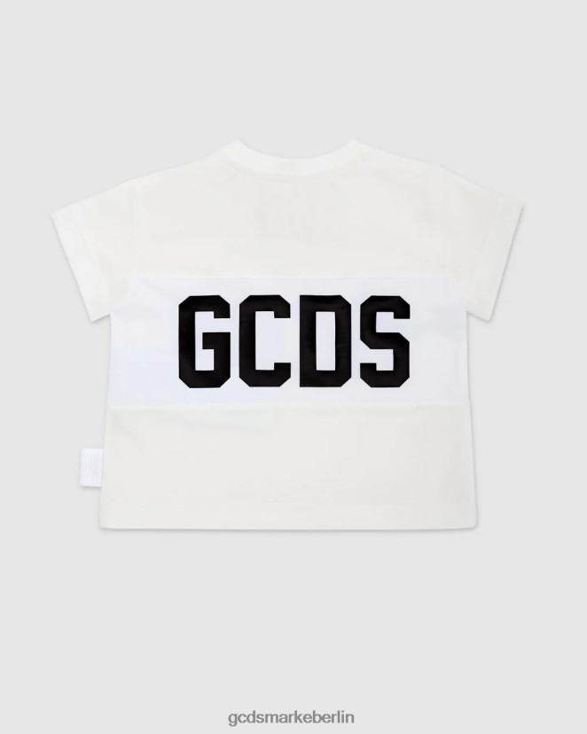 GCDS Kinder T-Shirt mit Baby-Logomotiv LP42F637 cremefarben Kleidung