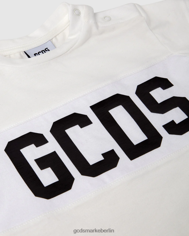 GCDS Kinder T-Shirt mit Baby-Logomotiv LP42F637 cremefarben Kleidung