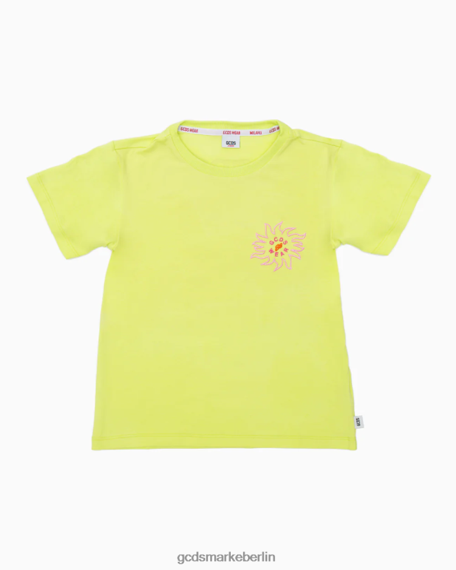 GCDS Kinder T-Shirt mit Surfing-Wirdo-Aufdruck für Kinder LP42F716 Kalk Kleidung