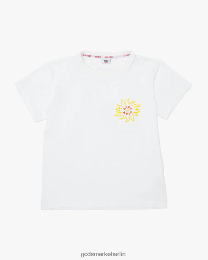 GCDS Kinder T-Shirt mit Surfing-Wirdo-Aufdruck für Kinder LP42F717 Weiß Kleidung