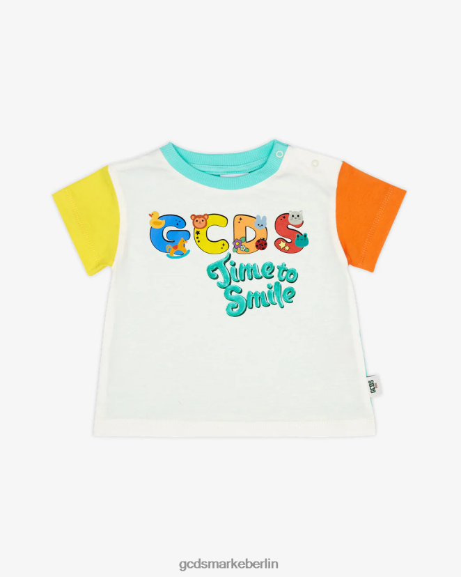 GCDS Kinder T-Shirt mit Tierbabys LP42F641 Mehrfarbig Kleidung