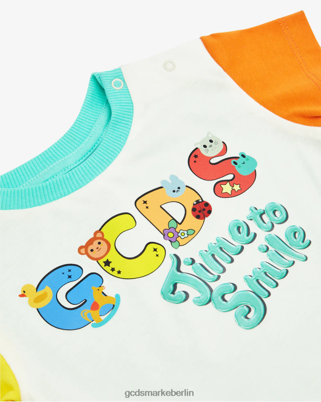 GCDS Kinder T-Shirt mit Tierbabys LP42F641 Mehrfarbig Kleidung