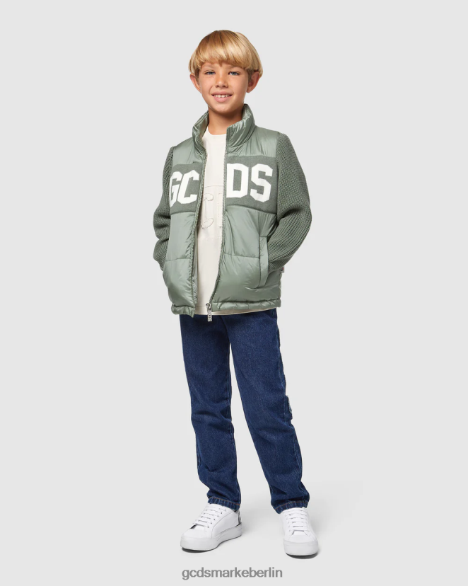GCDS Kinder Überfärbtes Junior-T-Shirt mit Logoband LP42F706 cremefarben Kleidung