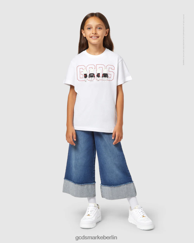 GCDS x Be@rbrick Kinder Junior-T-Shirt LP42F732 Weiß Kleidung