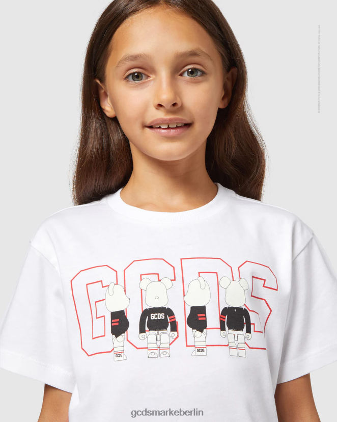 GCDS x Be@rbrick Kinder Junior-T-Shirt LP42F732 Weiß Kleidung