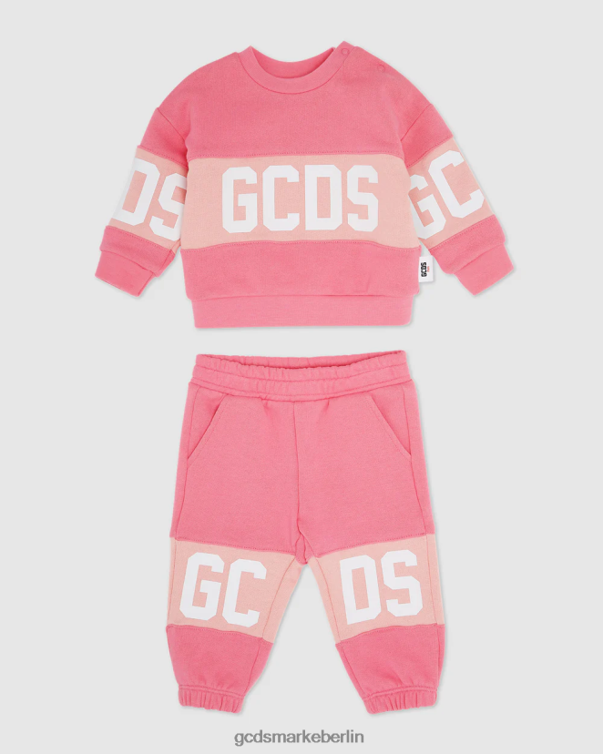 GCDS Kinder Baby-Trainingsanzug mit Logo-Motiv LP42F595 Wiege rosa Kleidung