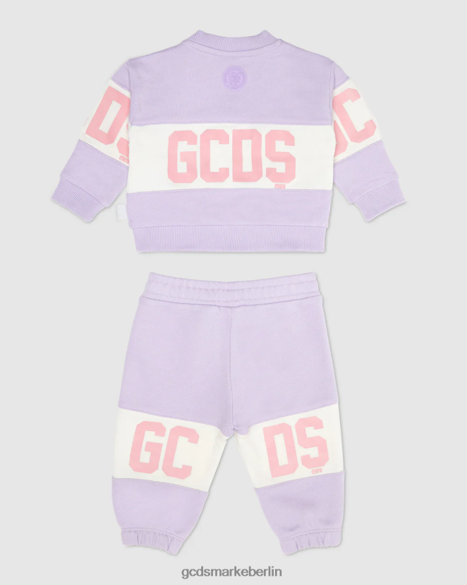 GCDS Kinder Baby-Trainingsanzug mit Logoband LP42F594 lila Kleidung