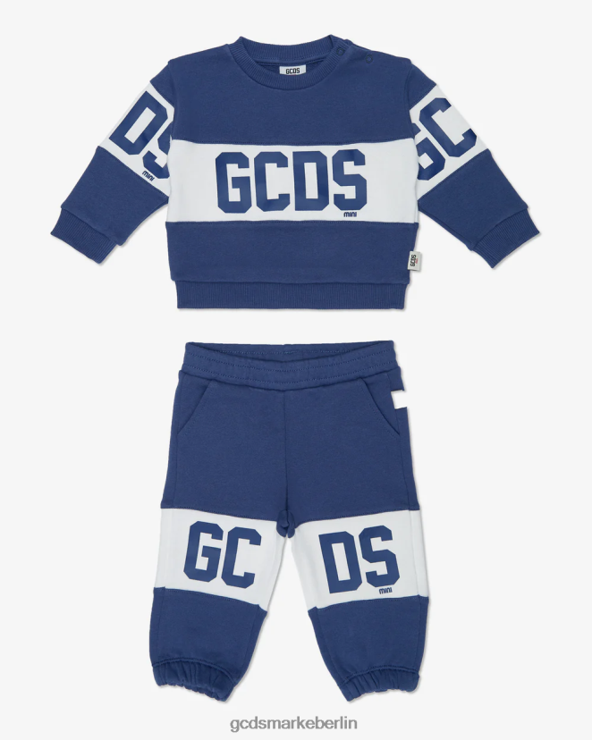 GCDS Kinder Baby-Trainingsanzug mit Logoband LP42F606 Blau Kleidung