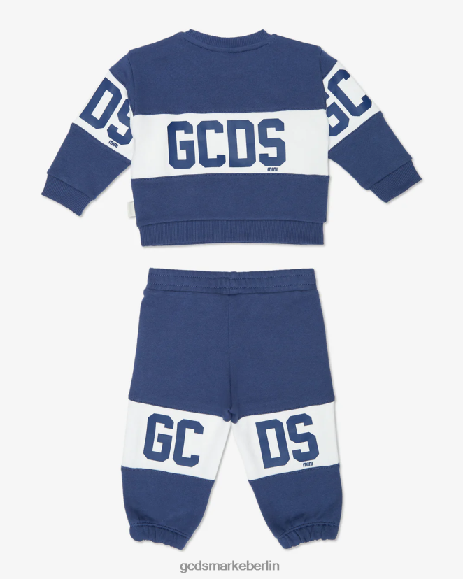 GCDS Kinder Baby-Trainingsanzug mit Logoband LP42F606 Blau Kleidung
