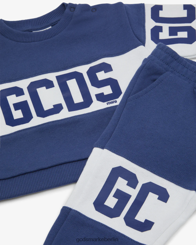 GCDS Kinder Baby-Trainingsanzug mit Logoband LP42F606 Blau Kleidung