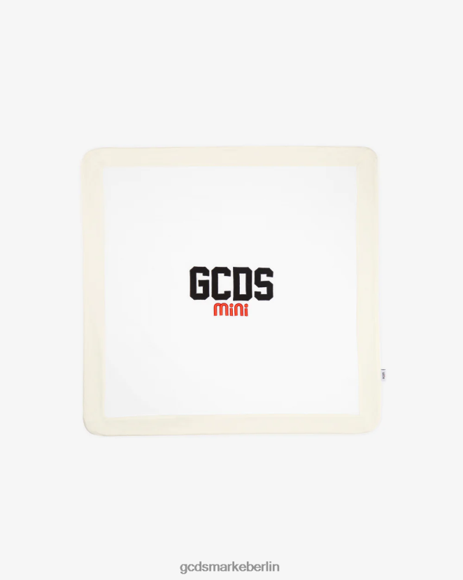 GCDS Kinder Babydecke aus Baumwolle mit Logo LP42F655 cremefarben Zubehörteil