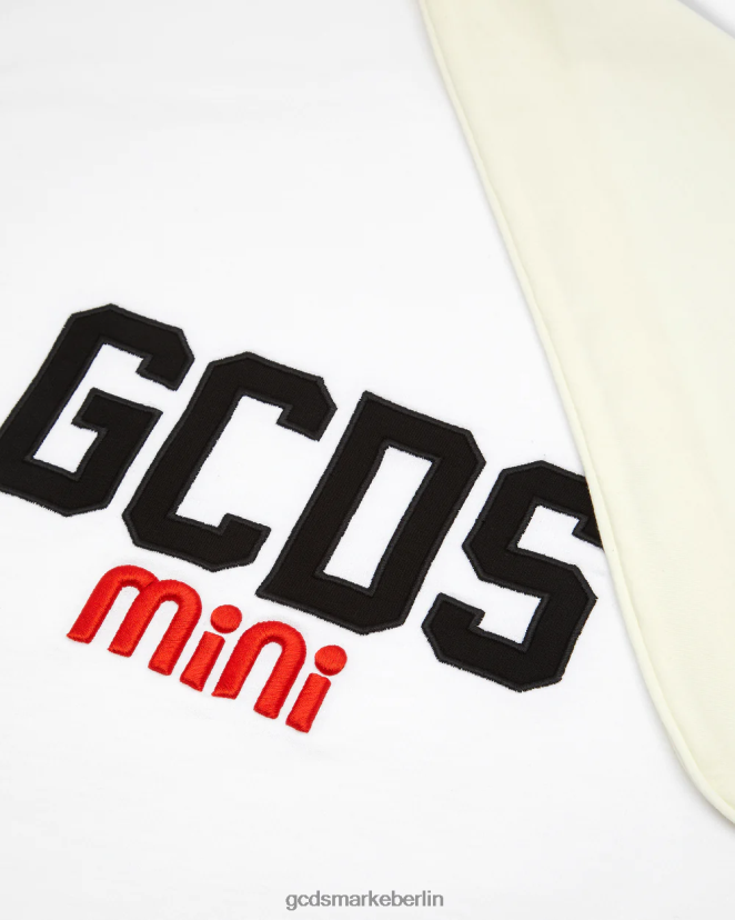 GCDS Kinder Babydecke aus Baumwolle mit Logo LP42F655 cremefarben Zubehörteil